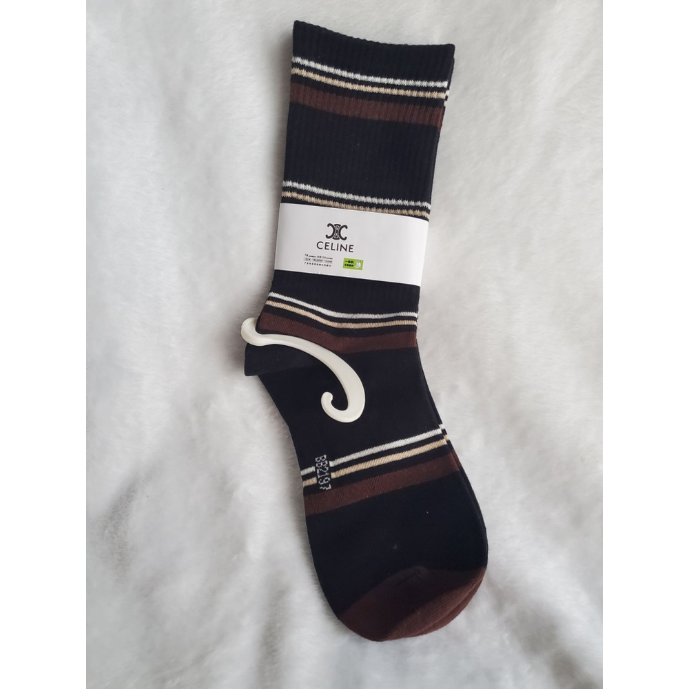 Unisex Celine Black and Brown Socks Women Size 7-10